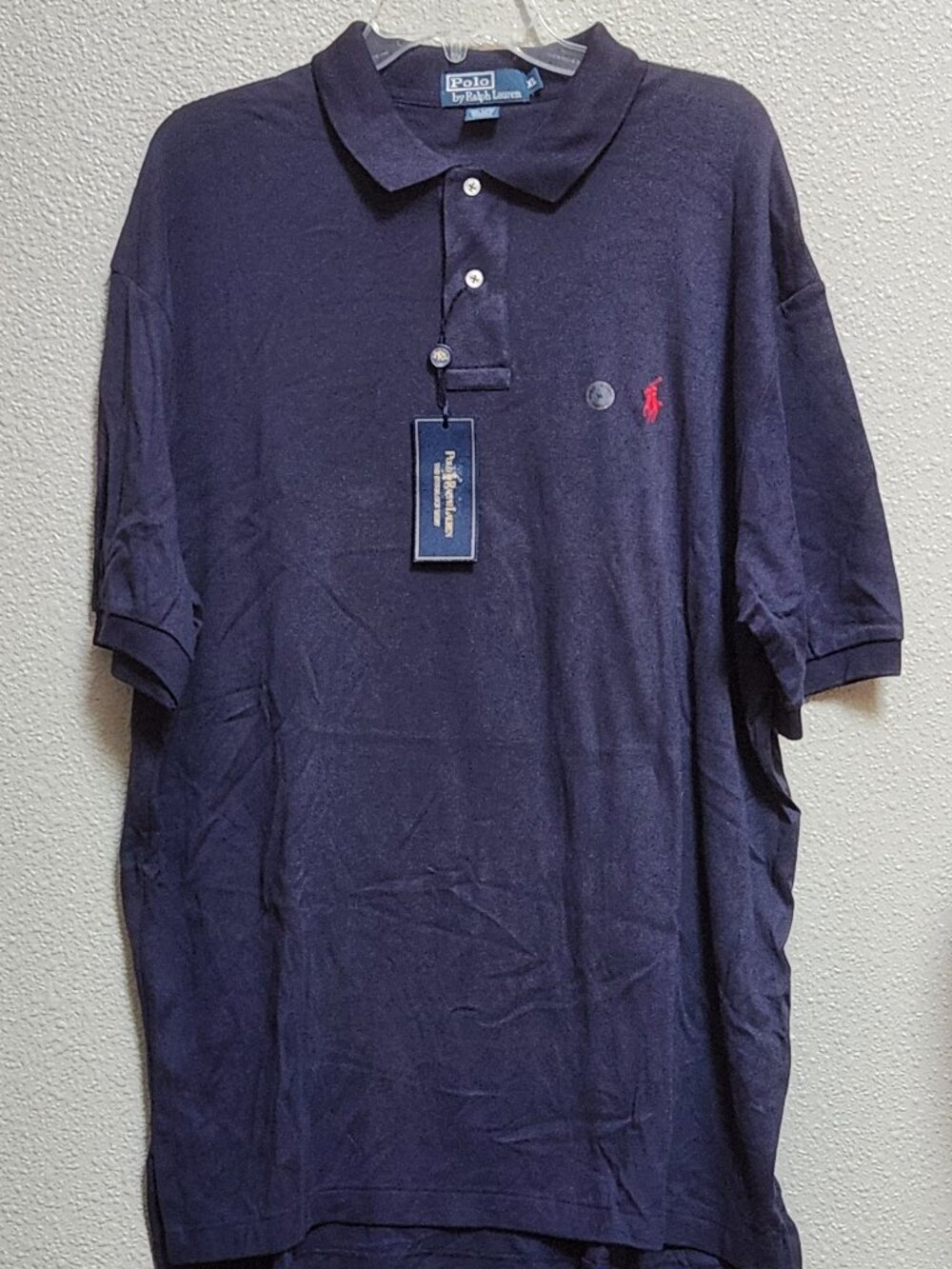 POLO RALPH LAUREN Men's Navy Blue Interlock Polo Shirt - XL - NEW NWT